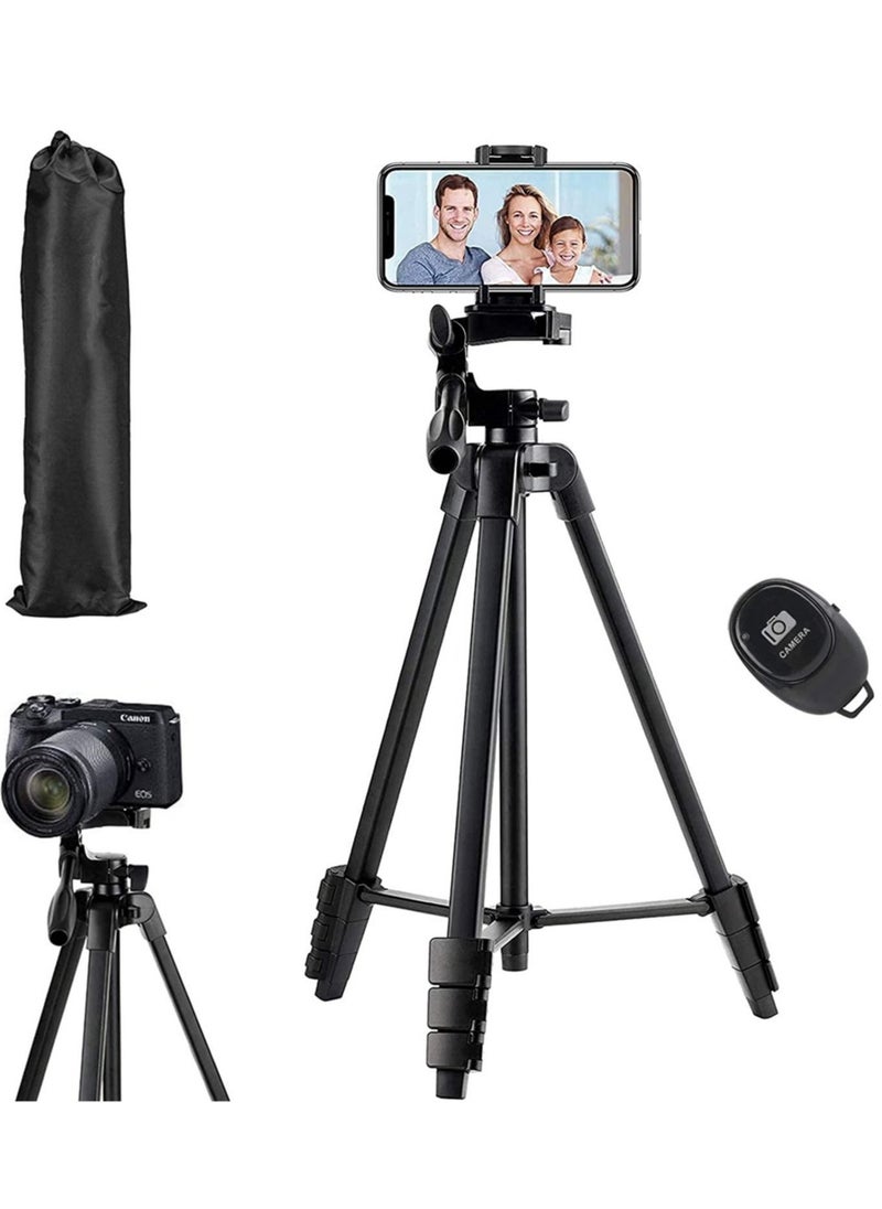 ELTRAZONE - Flexible Tripod, Eocean 136cm Extendable Phone Tripod Stand with Carry Bag,Cell Phone Tripod with Wireless Remote,Universal Tripod for Video Selfie,iPhone Tripod Stand Travel Camera Tripod - Image 1