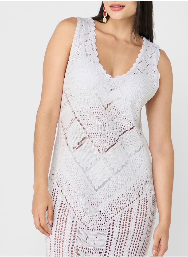 ELLA - Crochet Detail Beach Cover-up - Image 1