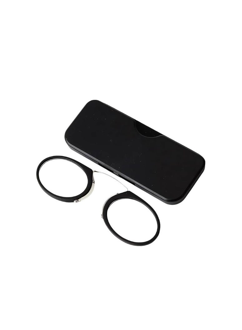 +1.50D,Unisex Reading Glasses Ultra Lightweight Mini Nose Clip Flexible Portable Non Slip Design with 3M Adhesive Card for Easy Carry Fits Men and Women - Image 1