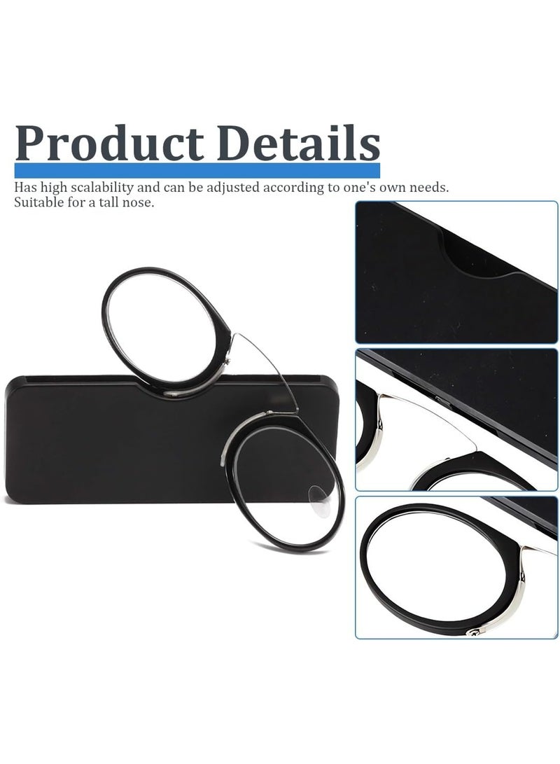 +1.50D,Unisex Reading Glasses Ultra Lightweight Mini Nose Clip Flexible Portable Non Slip Design with 3M Adhesive Card for Easy Carry Fits Men and Women - Image 3