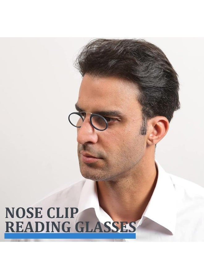 +1.50D,Unisex Reading Glasses Ultra Lightweight Mini Nose Clip Flexible Portable Non Slip Design with 3M Adhesive Card for Easy Carry Fits Men and Women - Image 5