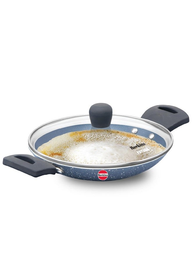 Hawkins Nonstick Pro 0.9 Litre Appachatty, Mini Kadhai, Appachatti, Appachetty, Appam Pot Maker, Deep Fry Pan with Glass Lid, Granite Kadai - Image 1