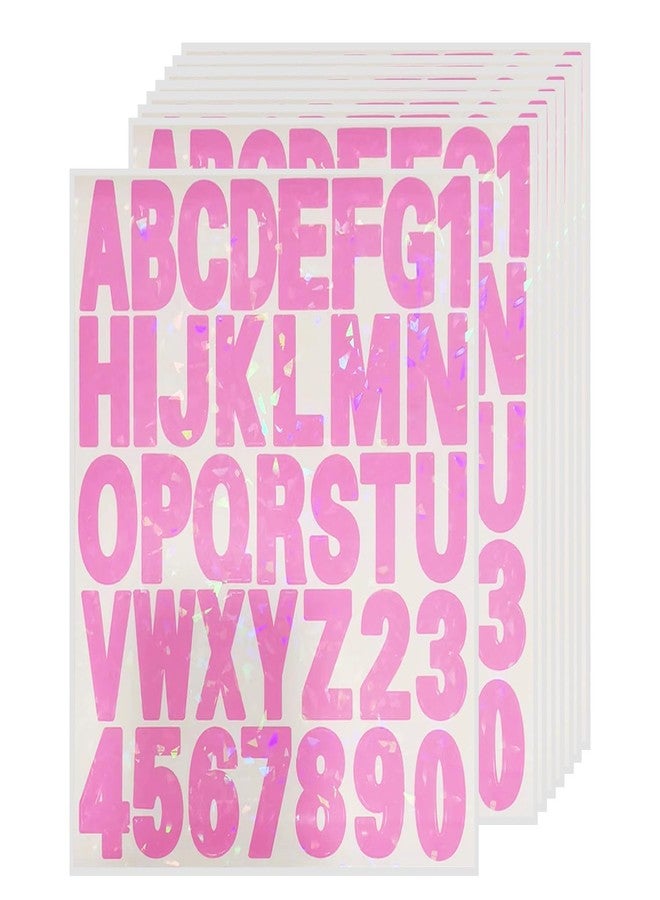Starboling Letter Stickers,2 inch 8 Sheets Pink Alphabet Sticker,Self Adhesive Vinyl Letter Stickers Mailbox Numbers,for Arts Crafts Outdoor Sign Poster Mailbox Sign Doors Mailboxes Car Truck - Image 1