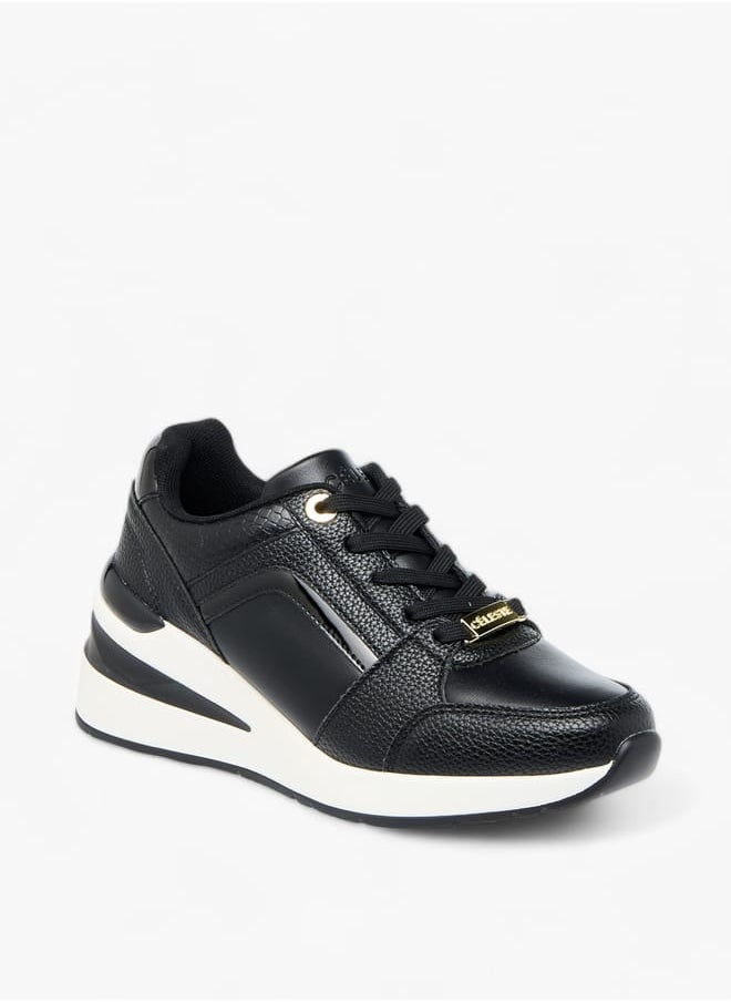 Celeste Womens Panelled Sneakers With Lace-Up Closure  - Image 1