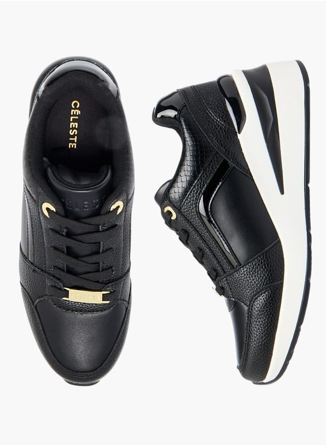 Celeste Womens Panelled Sneakers With Lace-Up Closure  - Image 2