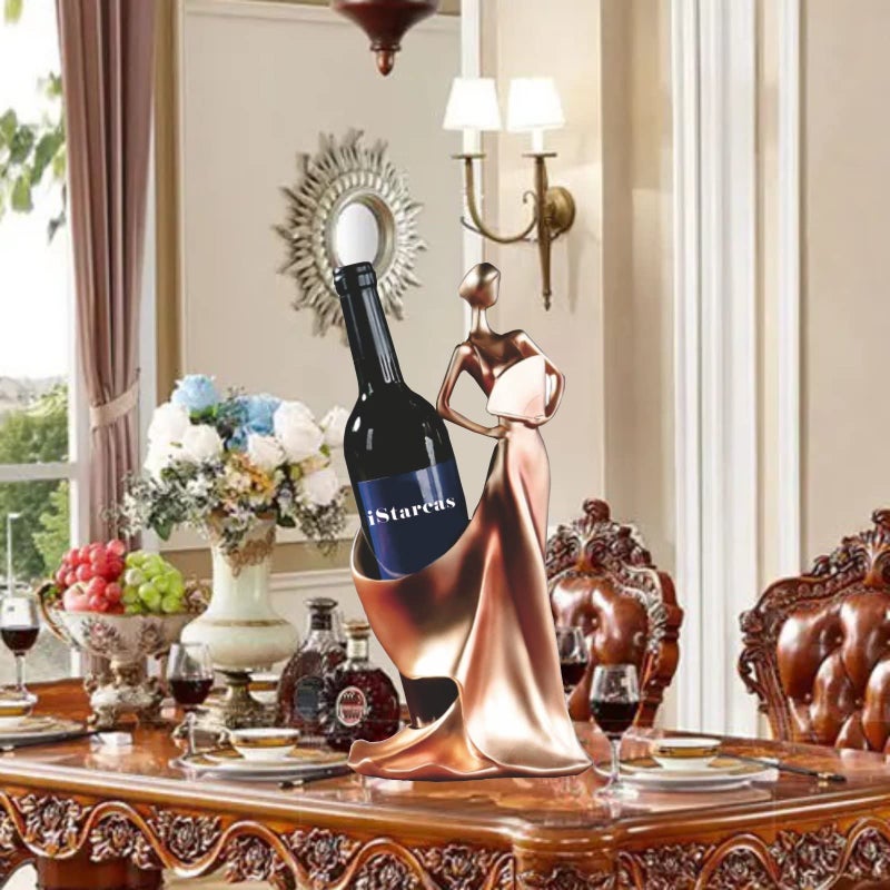 iStarcas Wine Rack - Lady Wine Bottle Holder, Countertop Decorative Woman Wines Holder for Kitchen & Home Bar & Tabletop Decor & Gift - Image 2
