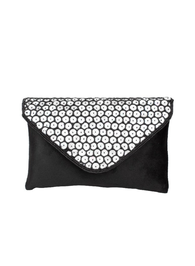 Dollar's Fashion Women’s Suede Clutch JF325 - Elegant Evening Party Handbag, Wedding Bridal Clutch Purse, Stylish Mini Shoulder Bag with Chain Strap, Ladies Formal Occasion Pouch (Black) - Image 1