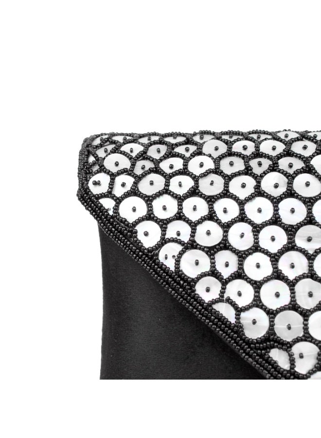 Dollar's Fashion Women’s Suede Clutch JF325 - Elegant Evening Party Handbag, Wedding Bridal Clutch Purse, Stylish Mini Shoulder Bag with Chain Strap, Ladies Formal Occasion Pouch (Black) - Image 2