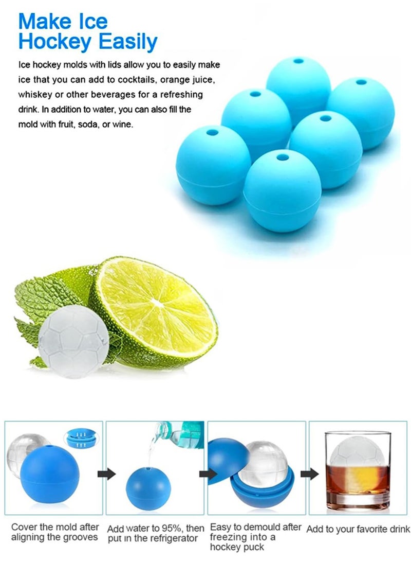 BarPros BarPros Rubber Soccer Shape Ice Mold - Blue  - Image 4
