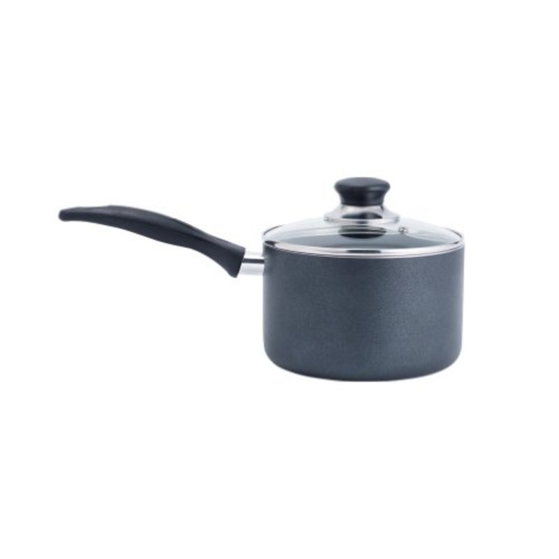 Specialty Nonstick Handy Pot with Glass Lid 3 Quart Oven Safe 350F Cookware, Pots and Pans, Dishwasher Safe Black - Image 1