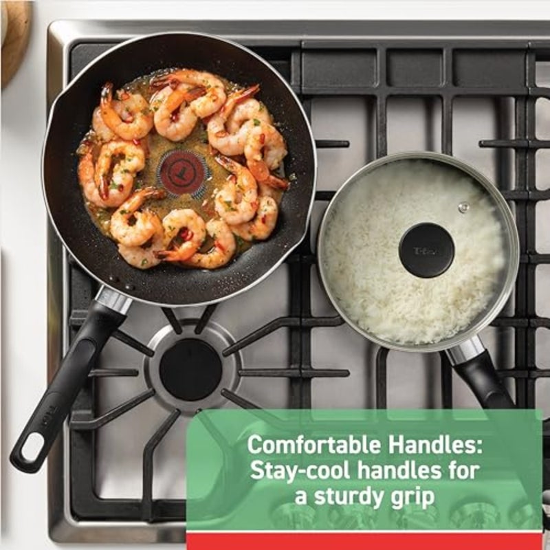 Specialty Nonstick Handy Pot with Glass Lid 3 Quart Oven Safe 350F Cookware, Pots and Pans, Dishwasher Safe Black - Image 3