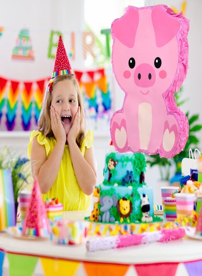 سراتي مجموعة بينياتا ستراتي مع عصابة للعينين ومضرب (16 × 12 × 3 بوصات)، بينياتا حيوانية لطيفة لتزيين حفلات أعياد الميلاد، ألعاب لحفلات أعياد الميلاد ذات الطابع الحيواني، لوازم ألعاب، دعامة للتصوير (خنزير صغير) - Image 3