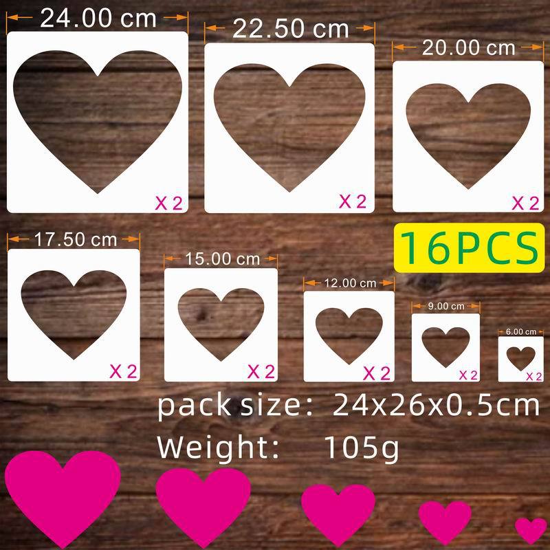 Dedicated To 8 Stars Love Spray Painting Template Moon Footprints Sun Hollow Wall Painting Template - Image 2