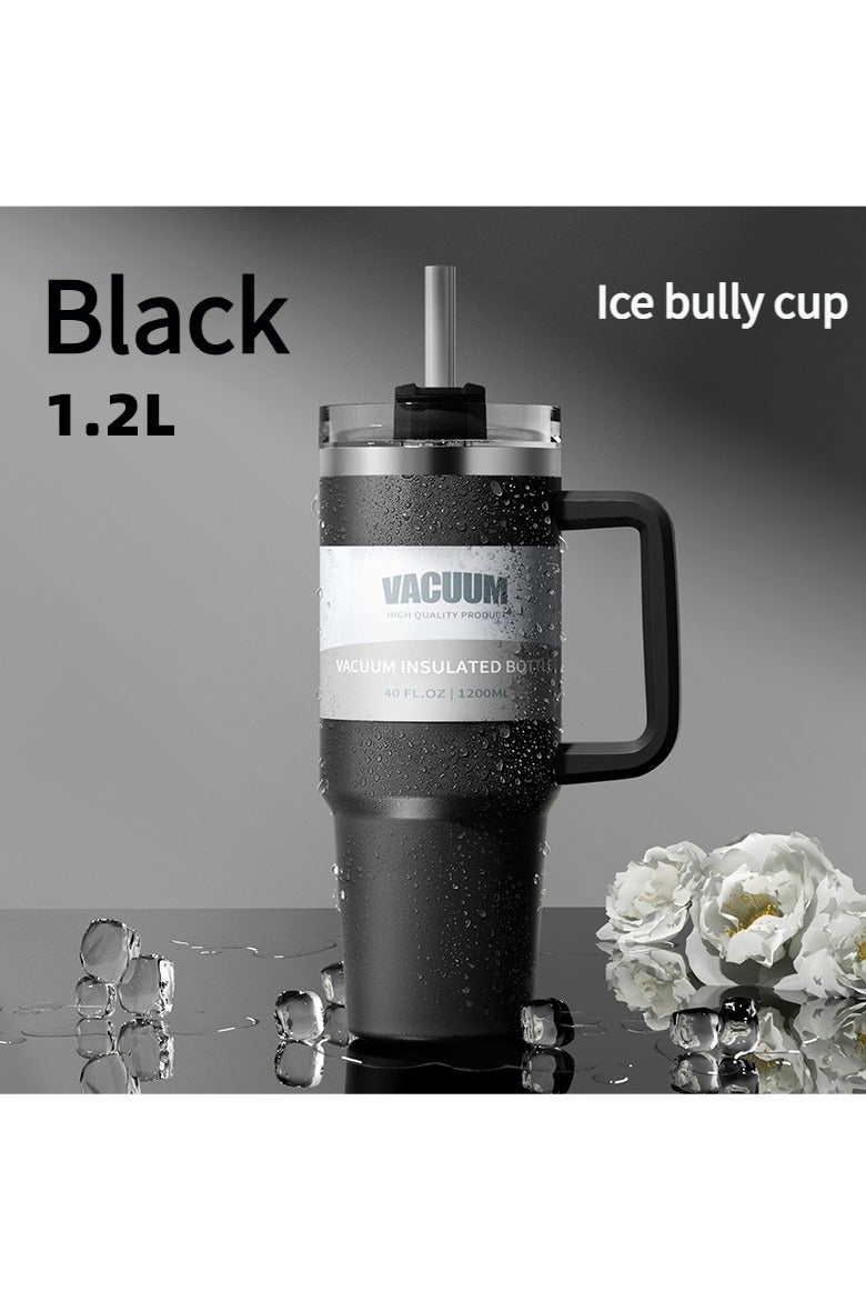 Vacuum Flask 1.2L car water cup large insulation cup frame ice cup 304 stainless steel car water cup cooling customization - Image 1