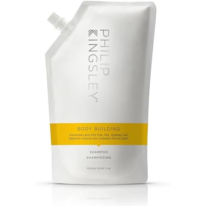Philip Kingsley BODY BUILDING WEIGHTLESS SHAMPOO, VOLUMISING SHAMPOO FOR FINE, LIMP, FLAT, FLYAWAY HAIR, HYDRATES, THICKENS, LIFTS AND ADDS VOLUME AND SHINE, 1000 ML REFILL POUCH - Image 1