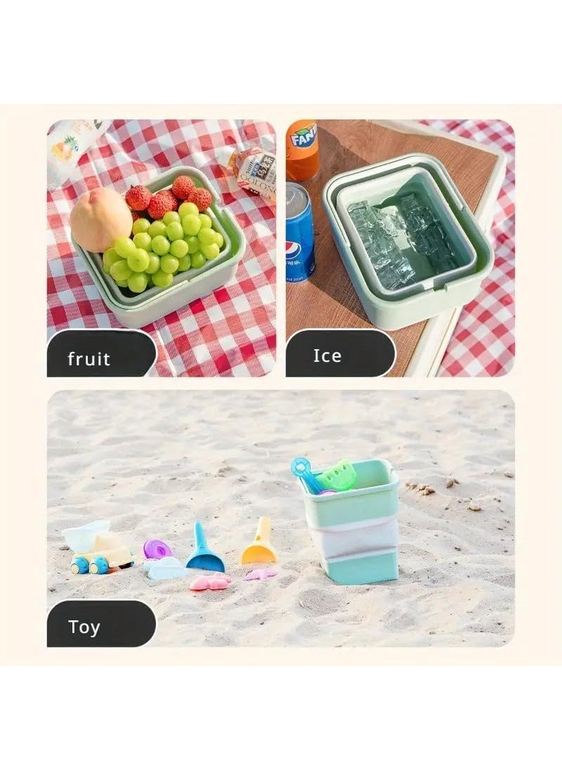 MVM Enterprise MVM Enterprise Silicone Collapsible Trash Can home kitchen office bathroom travel camping Use Waste Foldable Garbage Basket Compact Waste Collector Holder Hidden Space Dustbin1 pcs  - Image 4