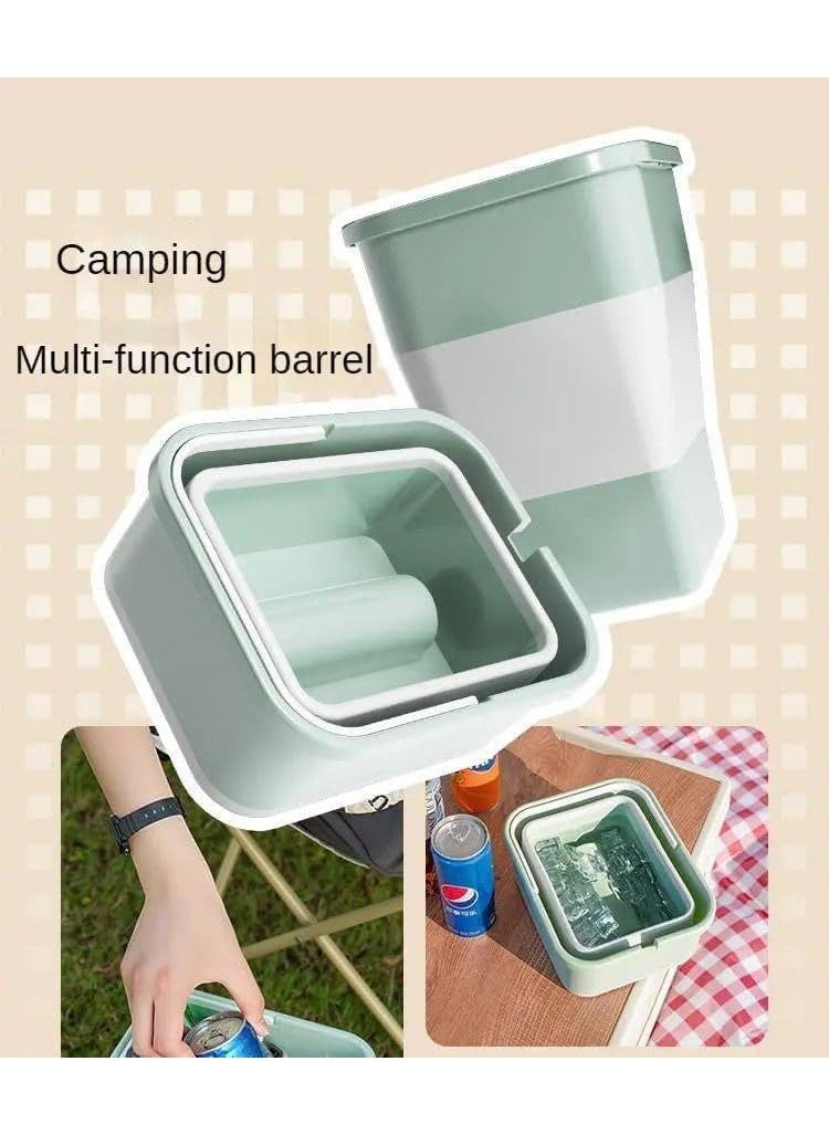 MVM Enterprise MVM Enterprise Silicone Collapsible Trash Can home kitchen office bathroom travel camping Use Waste Foldable Garbage Basket Compact Waste Collector Holder Hidden Space Dustbin1 pcs  - Image 3