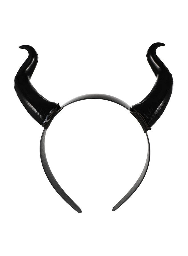 HEALLILY Vintage Decor Devil Horns Headband Halloween Party Hair Retro Gothic Hair Accessories Ox Horn Hair Band Accessories For Halloween Devil Horns Goth Accessories - Image 1