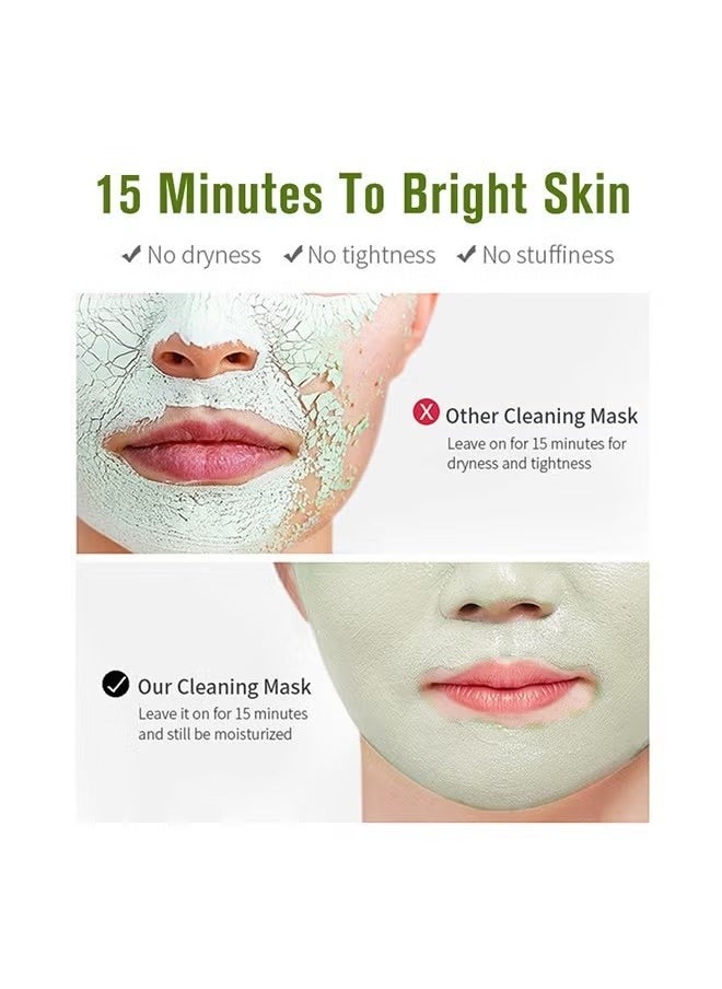 Solid Oil Control Cleansing Mask-Green Tea Mask Stick, Blackhead Remover Face Mask Clay Mask Purifying Oil Control Clean Solid Mask Moisturizing Acne Deep Pore Cleansing