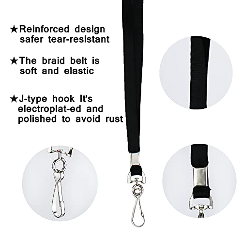 Korty Black Lanyards Bulk 50 Packs Lanyards for ID Badges,Lanyards with Swivel Hook Clips for Name Tag Lanyard ID Holder - Image 3