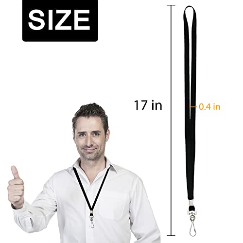 Korty Black Lanyards Bulk 50 Packs Lanyards for ID Badges,Lanyards with Swivel Hook Clips for Name Tag Lanyard ID Holder - Image 2