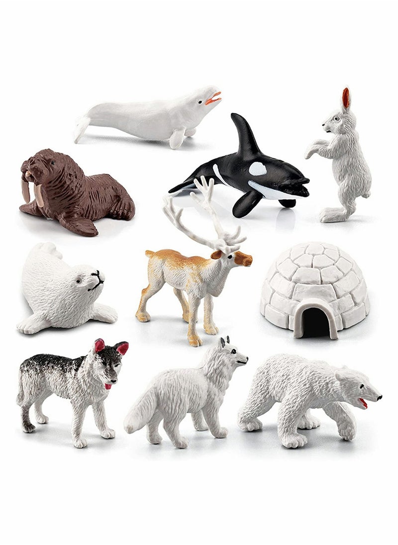 SYOSI - 10Pcs Polar Animals Figurines, SYOSI Arctic Animal Toy Figurines Set, Realistic Animal Models, Arctic Circle Ocean Sea Animal Figurines Playset for Kids, Educational Toys - Image 1