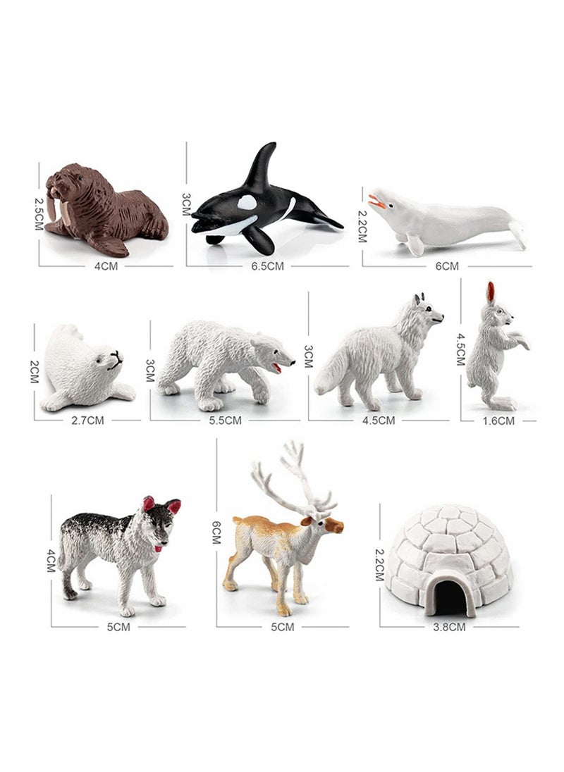 SYOSI - 10Pcs Polar Animals Figurines, SYOSI Arctic Animal Toy Figurines Set, Realistic Animal Models, Arctic Circle Ocean Sea Animal Figurines Playset for Kids, Educational Toys - Image 1