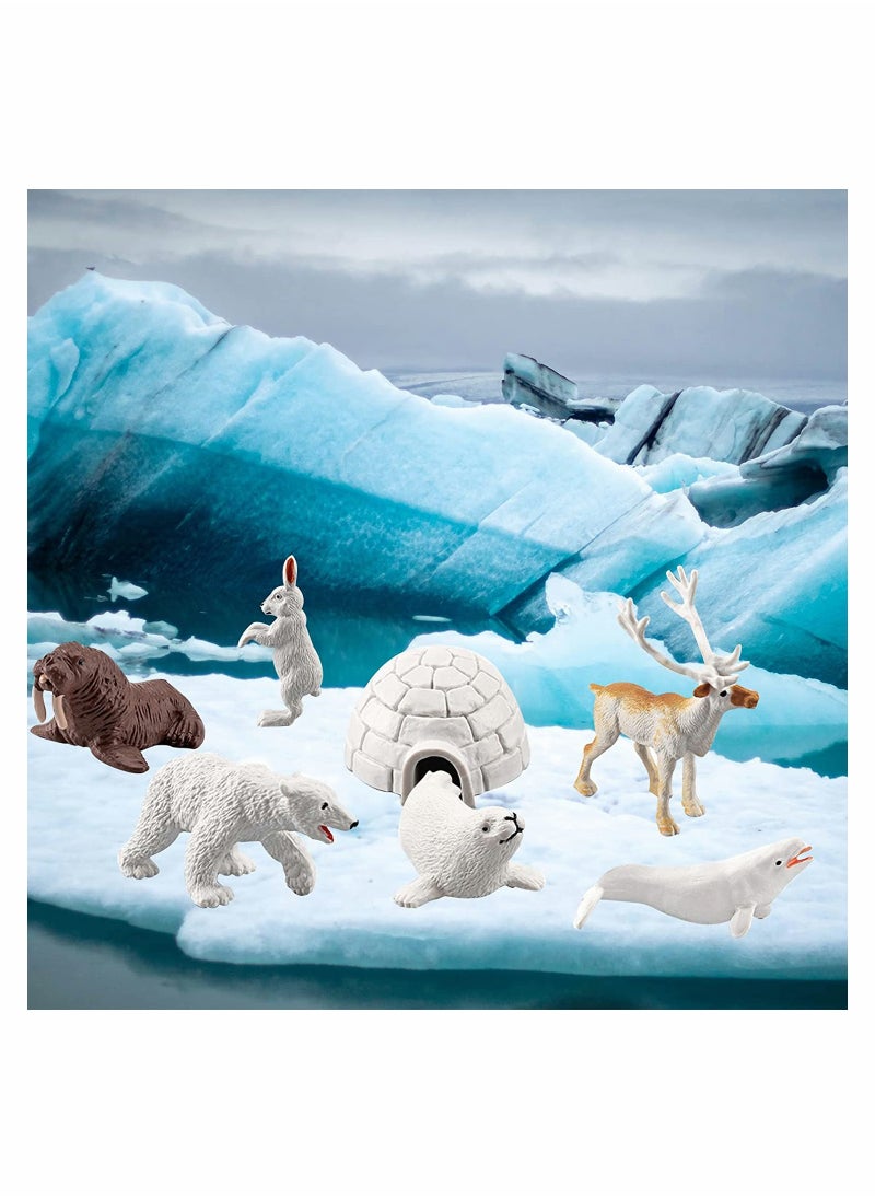SYOSI - 10Pcs Polar Animals Figurines, SYOSI Arctic Animal Toy Figurines Set, Realistic Animal Models, Arctic Circle Ocean Sea Animal Figurines Playset for Kids, Educational Toys - Image 1