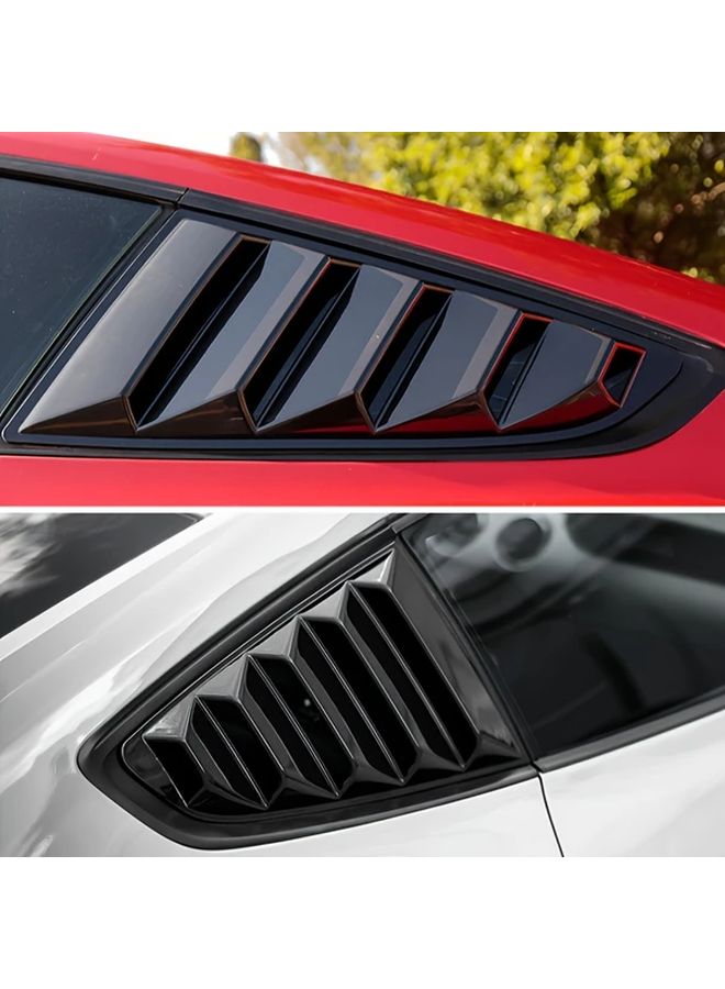 For Ford Mustang 2015-2022 Side Air Intake Panels Rear Window Vent Covers Bright Black ABS Plastic Easy Installation Enhances Aerodynamics Style Durable Car Ventilation Decor - Image 4