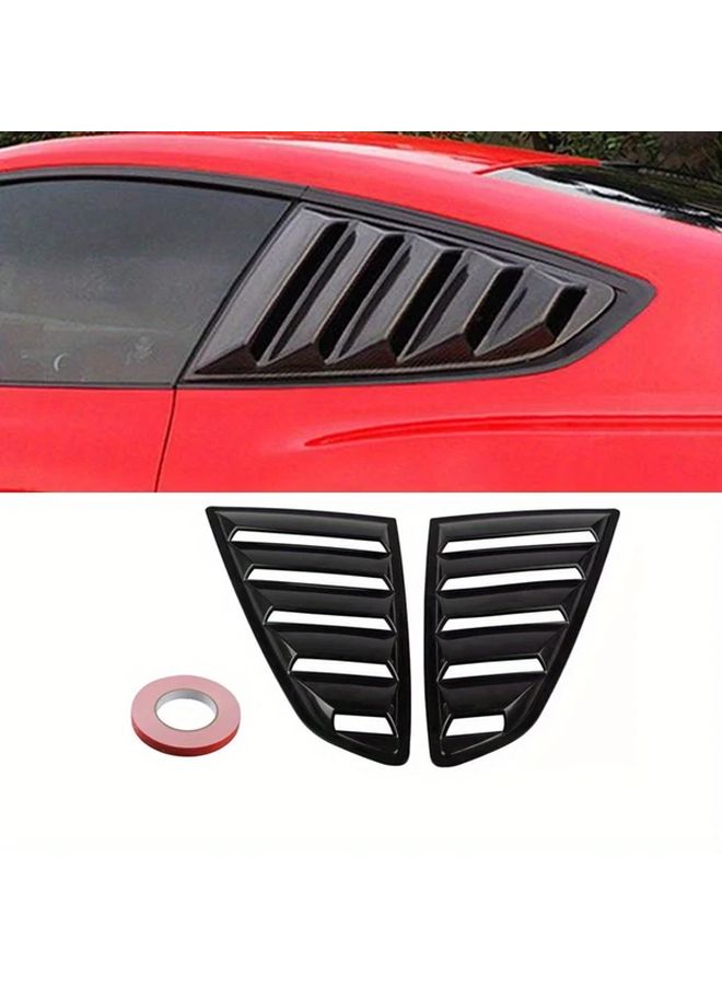 For Ford Mustang 2015-2022 Side Air Intake Panels Rear Window Vent Covers Bright Black ABS Plastic Easy Installation Enhances Aerodynamics Style Durable Car Ventilation Decor - Image 1