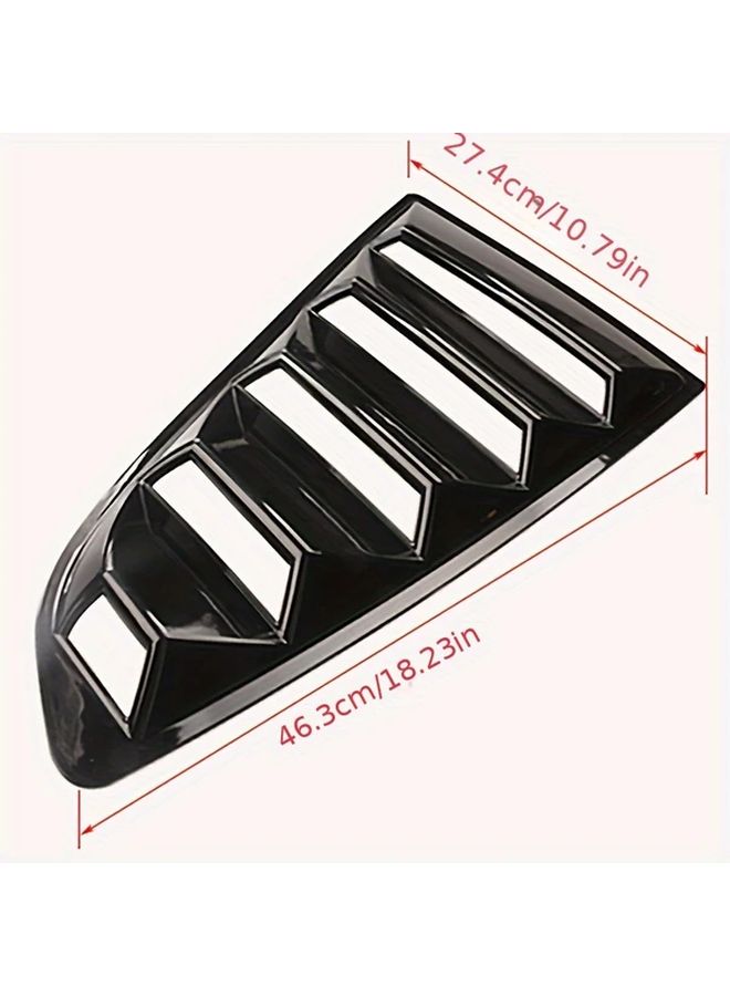 For Ford Mustang 2015-2022 Side Air Intake Panels Rear Window Vent Covers Bright Black ABS Plastic Easy Installation Enhances Aerodynamics Style Durable Car Ventilation Decor - Image 2