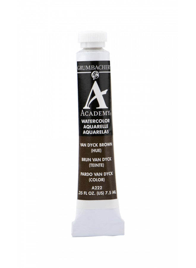 Grumbacher Academy Watercolor Paint, 7.5ml/0.25 oz., Van Dyck Brown Hue (A222) - Image 1