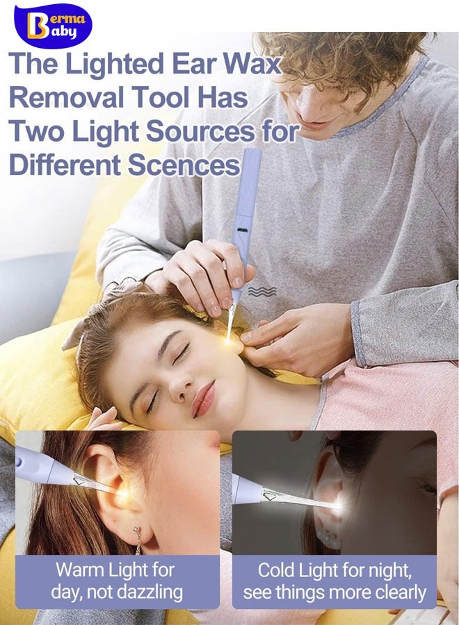 Berma Baby Ear Wax Removal Tool with Light Kids Ear Wax Remover Ear Cleaning Tool Ear Cleaner with Built-in Storage Space UANRNA Upgraded Ear Wax Removal with Light for Kids & Adults (Purple)  - Image 3