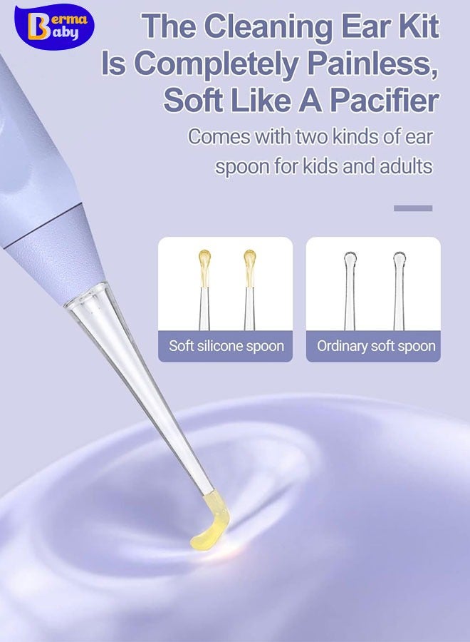 Berma Baby Ear Wax Removal Tool with Light Kids Ear Wax Remover Ear Cleaning Tool Ear Cleaner with Built-in Storage Space UANRNA Upgraded Ear Wax Removal with Light for Kids & Adults (Purple)  - Image 4