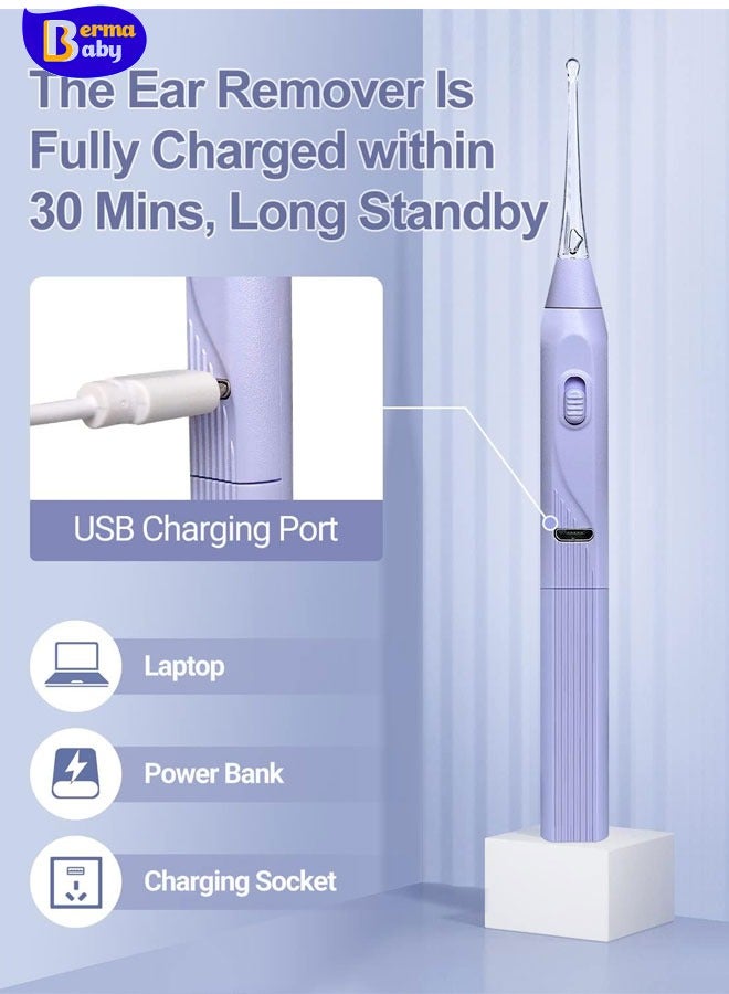 Berma Baby Ear Wax Removal Tool with Light Kids Ear Wax Remover Ear Cleaning Tool Ear Cleaner with Built-in Storage Space UANRNA Upgraded Ear Wax Removal with Light for Kids & Adults (Purple)  - Image 5