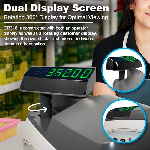 Nadex CR318 POS Cash Register, Thermal Printer, Steel Drawer, Multi-Clerk Support, White - Image 5