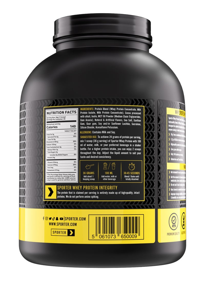 SPORTER Sporter Whey Smart Blend – 4lbs | 24g Protein Per Serving | Chocolate Flavor | BCAAs for Recovery | Low Calories, No Added Sugars | Gluten-Free Protein Powder for Muscle Growth  - Image 2