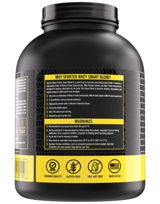 Sporter Whey Smart Blend – 4lbs | 24g Protein Per Serving | Chocolate Flavor | BCAAs for Recovery | Low Calories, No Added Sugars | Gluten-Free Protein Powder for Muscle Growth - view 3