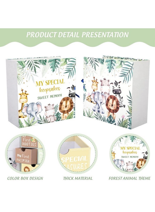 Beeveer Baby Keepsake Box Newborn Memory Organizer with 9 Labeled Compartments Newborn First Keepsake Book Gift Box for Pregnancy Gender Neutral Baby Shower Maternity - Image 3