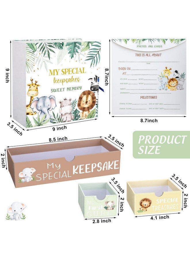 Beeveer Baby Keepsake Box Newborn Memory Organizer with 9 Labeled Compartments Newborn First Keepsake Book Gift Box for Pregnancy Gender Neutral Baby Shower Maternity - Image 2