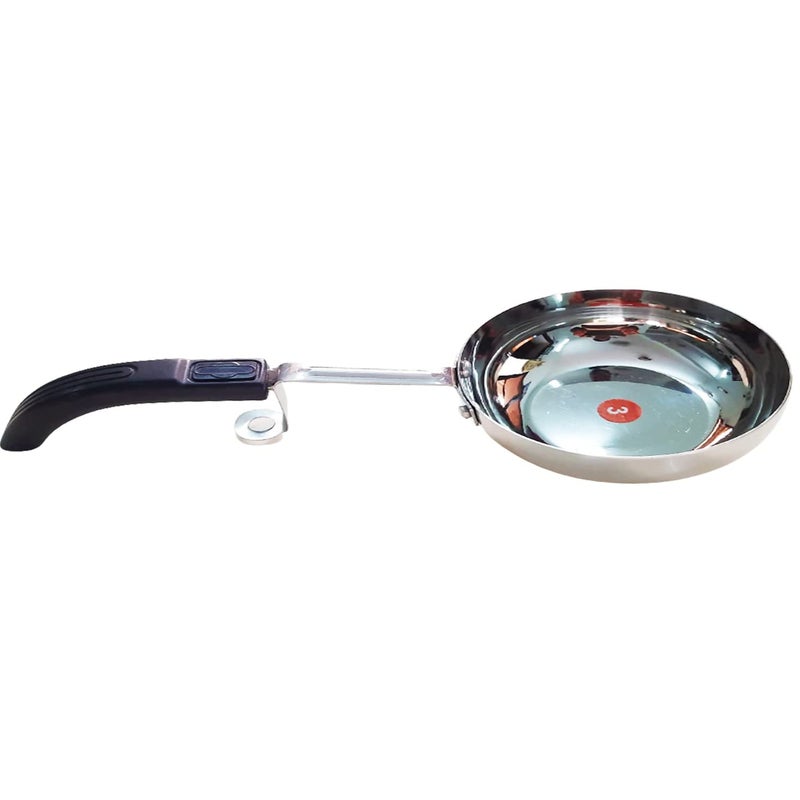 Starlinks Heavy Stainless Steel Fry Pan (Small) Vagaria Saute Pan Kadai (Induction Compatible) Dia: 11.5 cm (4.5") Ht:4.0cm (1.5") Wt:210 gm Capacity: 380ml /Nano Size 3 - Image 1