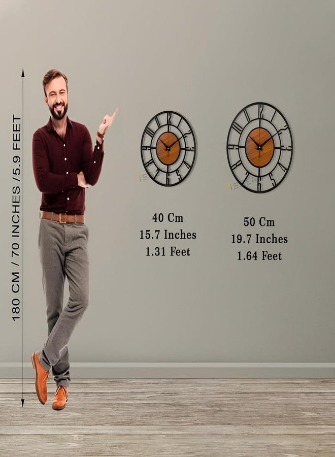 vissera Designer Metal Wall Clock for Living Room | Latest Antique Stylish Fancy Decorative Big Size Wall Watch for Bedroom, Office, Kitchen, Dining, Hall and Décor - Image 3
