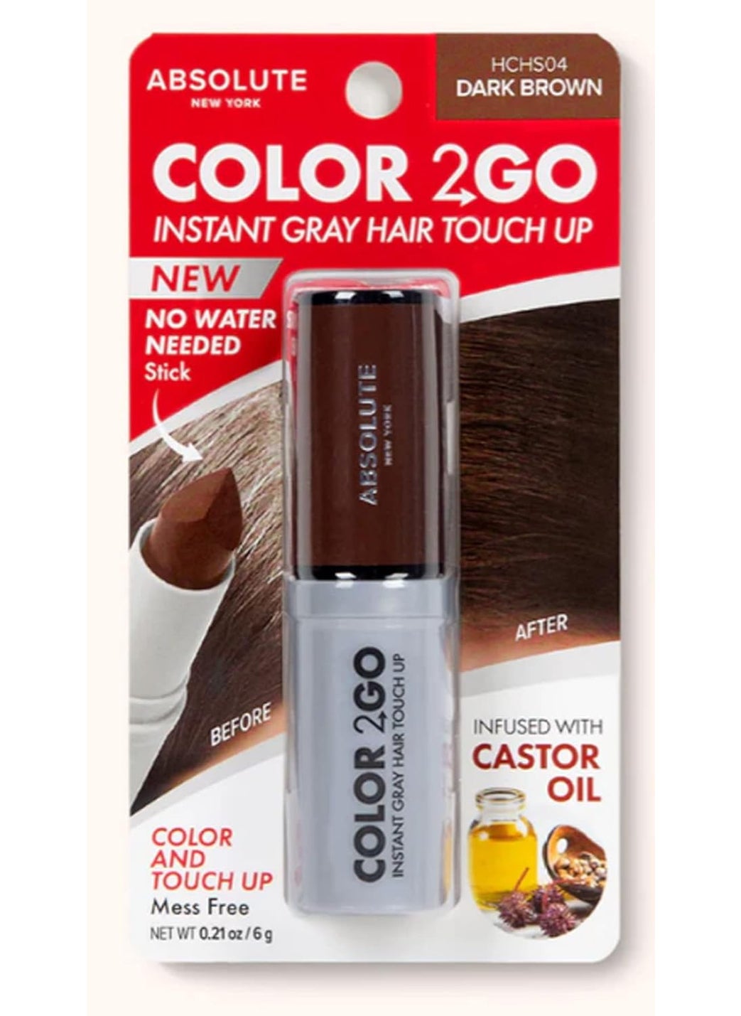 Absolute New York - Absolute New York Color 2 Go Hair Stick Dark Brown - Image 1