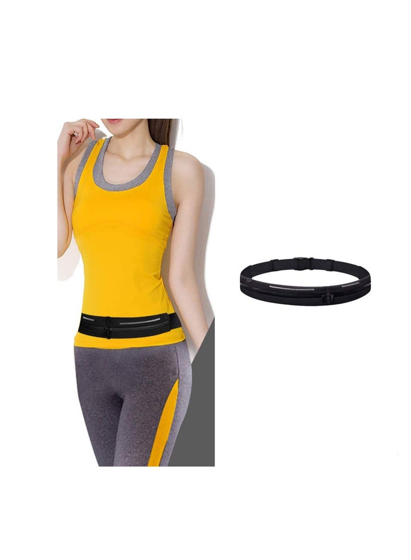2 Pack Running Belt Waist Pack   Pack for Men and Women with 2 Expandable Pockets Sweatproof Rainproof Mobile Phone Pouch Bag fit for Hiking Jogging Walking Cycling etc  - Image 1