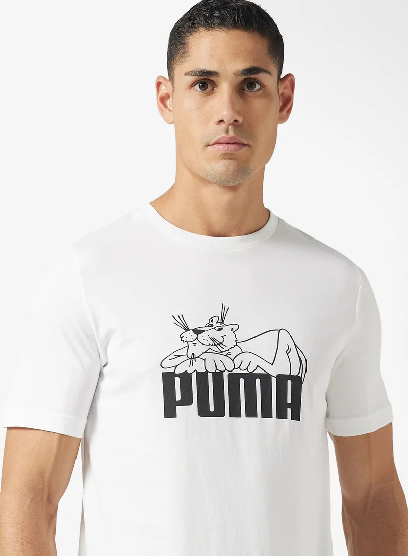 PUMA puma white Graphic Super T-Shirt for Men | Best Price UAE