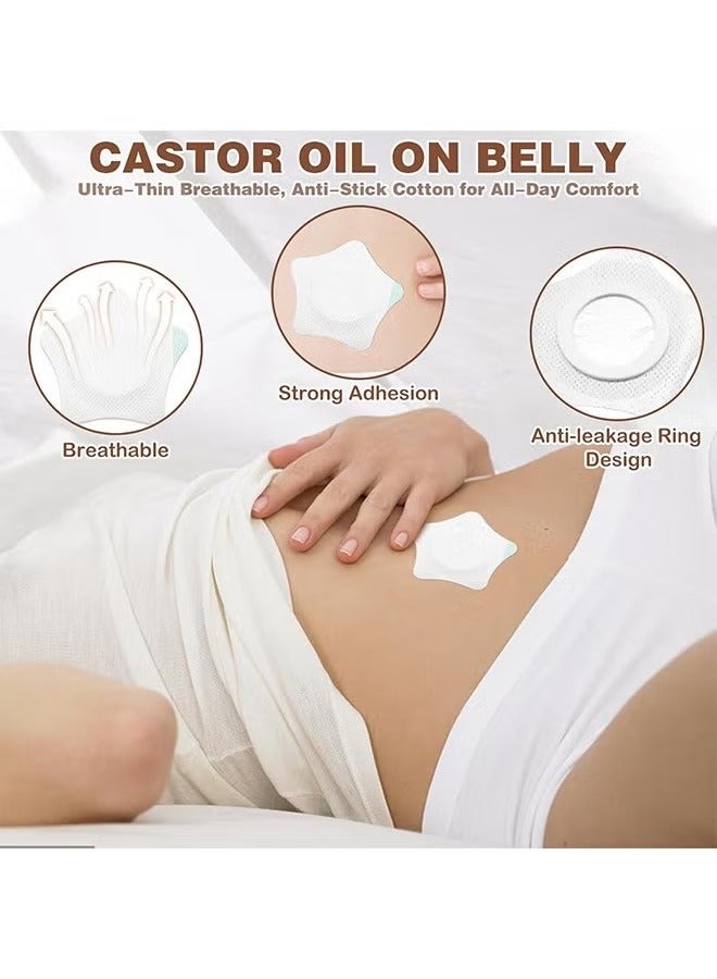 Generic 20 Pcs Castor Oil Pack Wrap, Star Ahape Castor Oil Patches, Self-Adhesive Castor Oil Compress Wrap Pads  - Image 4