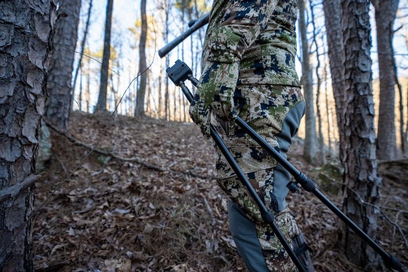 swagger QD42 Quick Detach Hybrid Bipod/Shooting Stick, Compact Hunting Bipod 14" to 42" Range for Rifle, Crossbow, Shotgun, Shoot from Seated Positions, Ground Blinds, or Tree Stands - Image 2