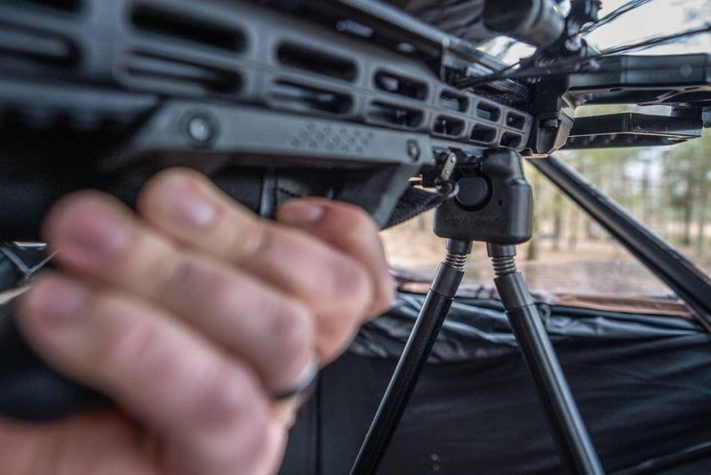 swagger QD42 Quick Detach Hybrid Bipod/Shooting Stick, Compact Hunting Bipod 14" to 42" Range for Rifle, Crossbow, Shotgun, Shoot from Seated Positions, Ground Blinds, or Tree Stands - Image 3