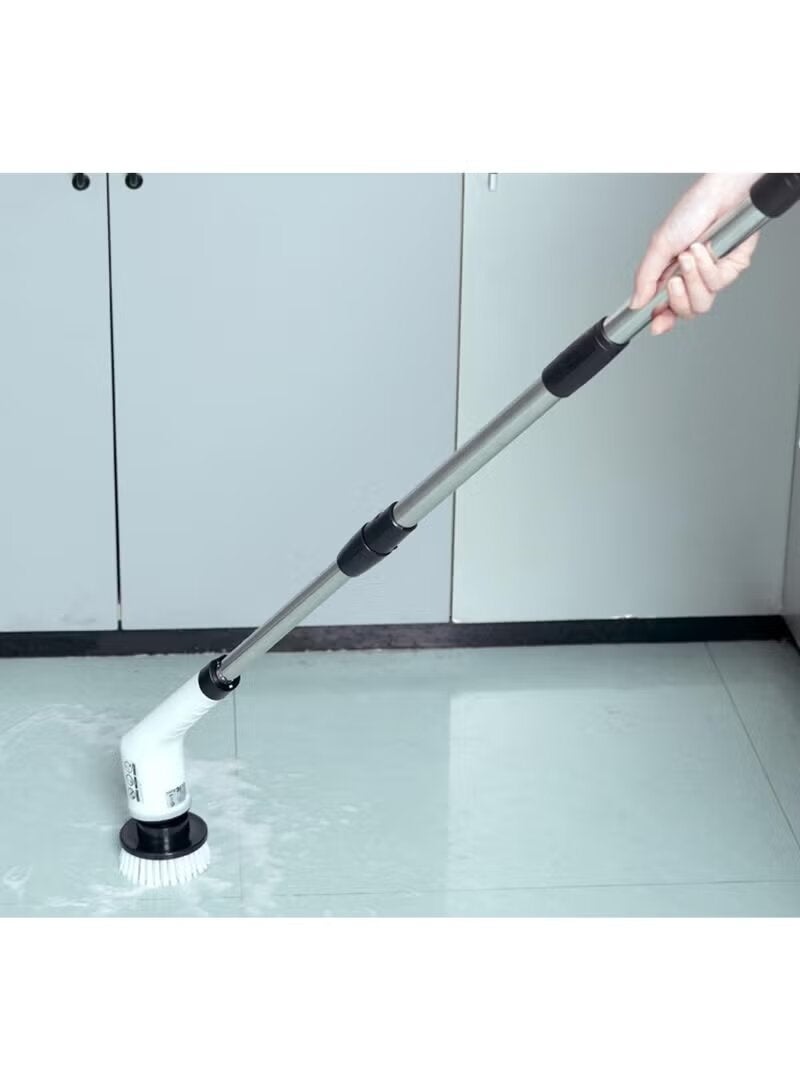 ELTRAZONE Electric Spin Scrubber with 7 Brush Heads, 2-Speed Rechargeable Cordless Cleaner, Adjustable 4ft Handle, Water Resistant Bathroom, Kitchen, Tile, Grout & Floor Cleaning Tool - Image 5