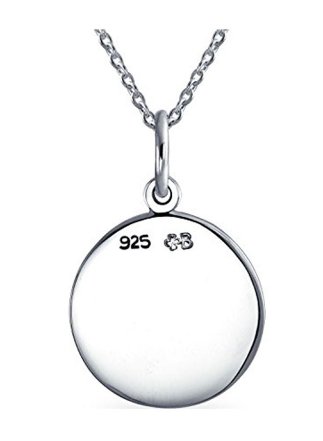 NIBEMINENT 925 Sterling Silver Leo Zodiac Disc Pendant Necklace  - Image 2